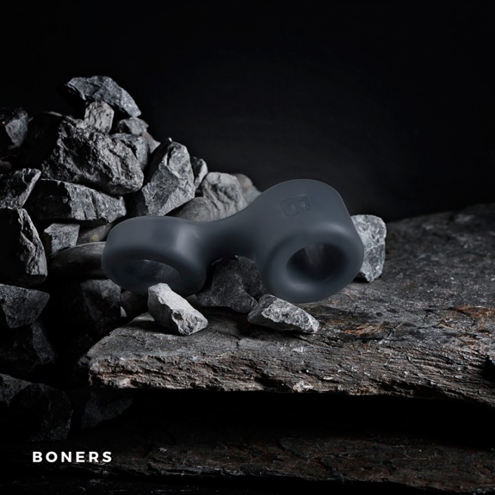 Boners Cock Ring And Ball Stretcher - Grey - Boners