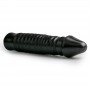 Large Dildo With Ribbed Shaft - Black - All Black