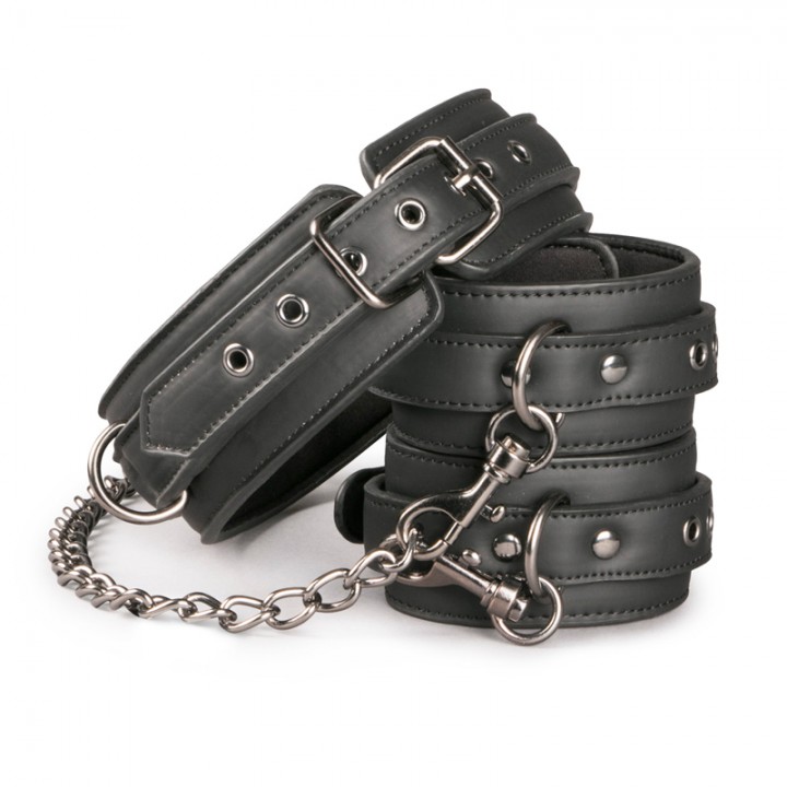 Leather Collar With Anklecuff - Easytoys Fetish Collection