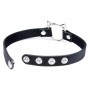 Kinky Kitty Ring Slim Choker - Black - Master Series