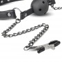 Open Ball Gag With Nipple Clamps - Easytoys Fetish Collection