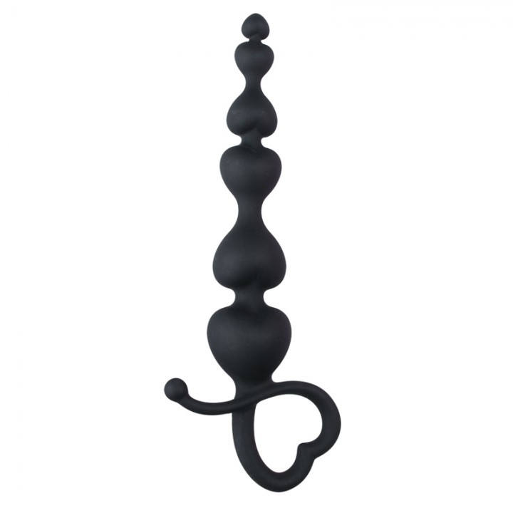 Black Anal Beads Heart Handle - Easytoys Anal Collection