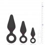 Black Buttplugs With Pull Ring - Set - Easytoys Anal Collection