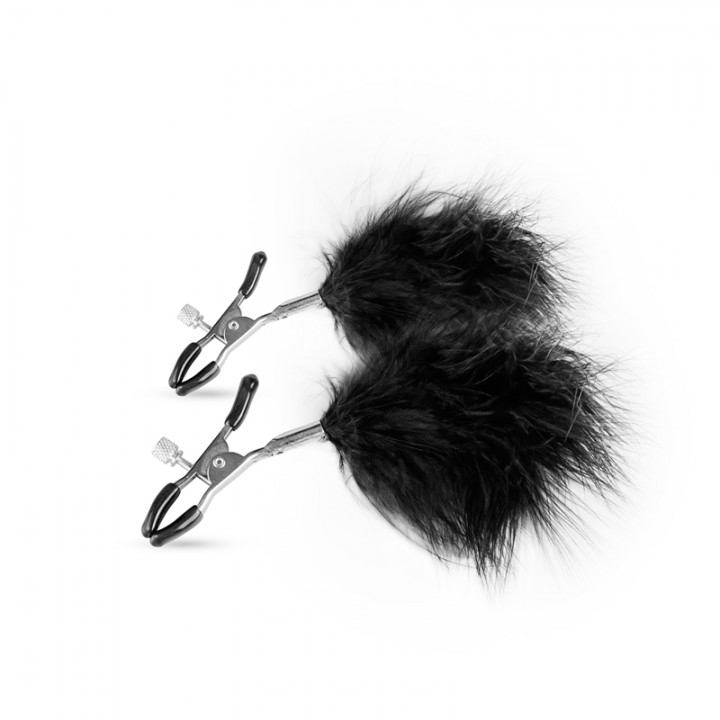 Adjustable Nipple Clamps With Feathers - Easytoys Fetish Collection