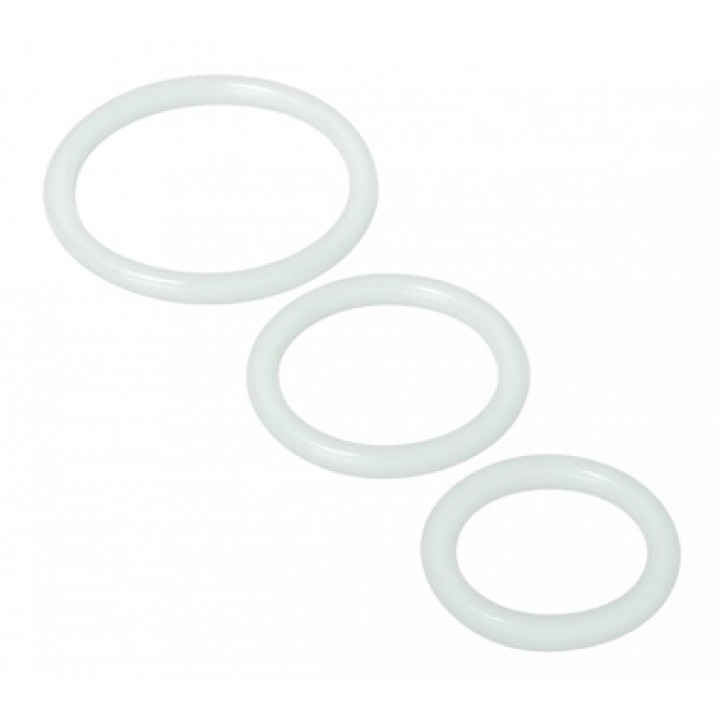 Trinity Silicone Cock Rings, Clear - Trinity Vibes