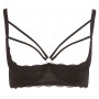 Cottelli Lingerie melns atvērts krūšturis ar dekoratīvām siksniņām 85E