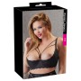 Cottelli Lingerie melns atvērts krūšturis ar dekoratīvām siksniņām 85E