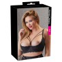 Cottelli Lingerie melns atvērts krūšturis ar dekoratīvām siksniņām 85D