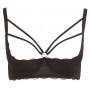 Cottelli Lingerie melns atvērts krūšturis ar dekoratīvām siksniņām 85D