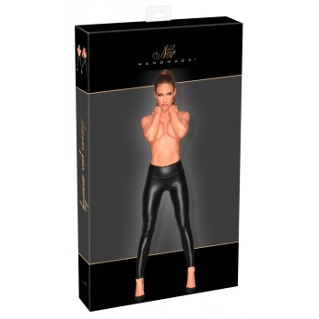 Noir Handmade melni matēta auduma legingi M