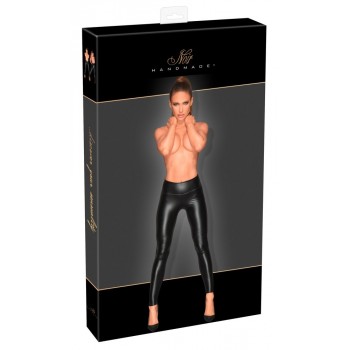 Noir Handmade melni matēta auduma legingi L