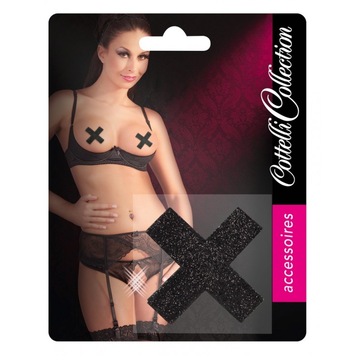 Cottelli Lingerie mirdzošas uzlīmes krūšgaliem ONESIZE
