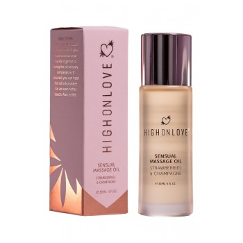 HIGH ON LOVE MASSAGE OIL STRAWBERRIES AND CHAMPAGNE MINI 30 ML