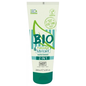 Lubrikants 2in1 masāžas gēls HOT BIO ūdens bāzes