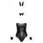 Cottelli Lingerie melns matēta auduma zaķa erotiskais tērps L