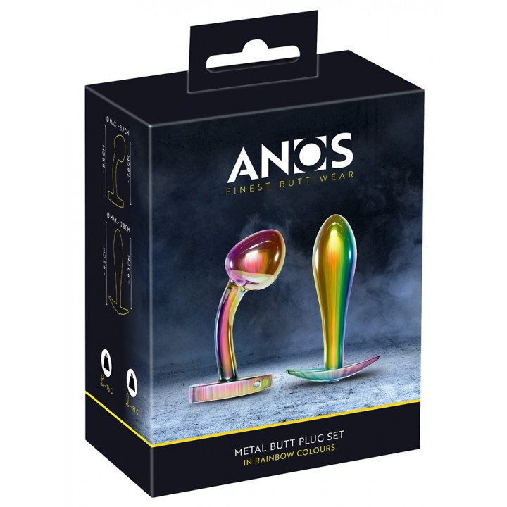 Anos Metal Butt Plug Set Rainb - ANOS