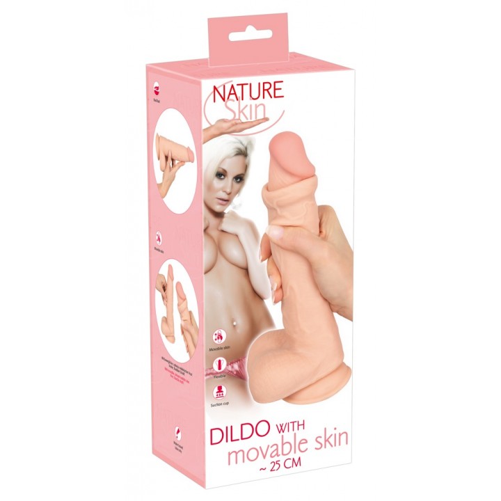 NS Dildo with movable skin 25 - Nature Skin