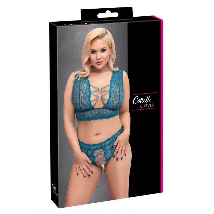 Bra Set teal 4XL - Cottelli CURVES