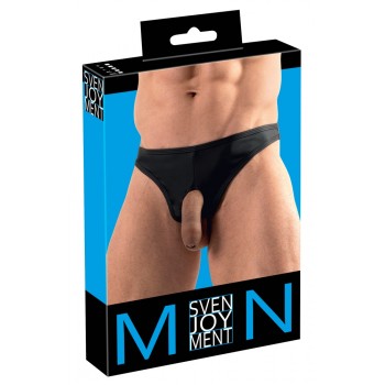Svenjoyment melni matēta auduma atvērti stringi 2XL