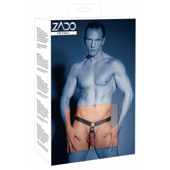 Zado ādas siksnu biksītes ar anālo dildo S/M