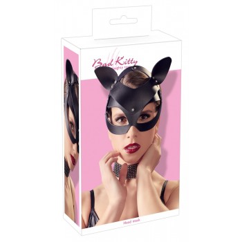 Bad Kitty melna mākslīgas ādas kaķenes maska ONESIZE
