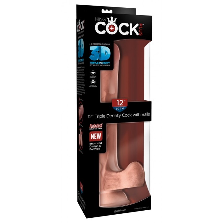 KCP 12 TD Cock with Balls - King Cock Plus