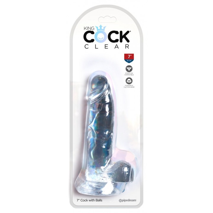 KCC 7 Cock with Balls - King Cock Clear