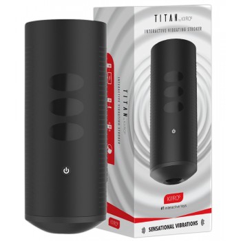 Masturbators ar vibrāciju 22,1cm melns Titan Experience