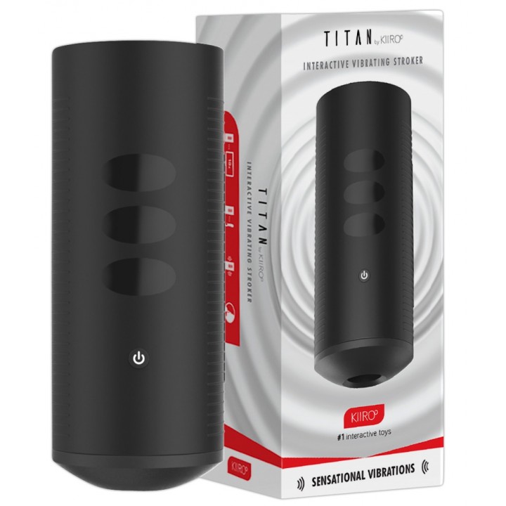 Masturbators ar vibrāciju 22,1cm melns Titan Experience - Kiiroo