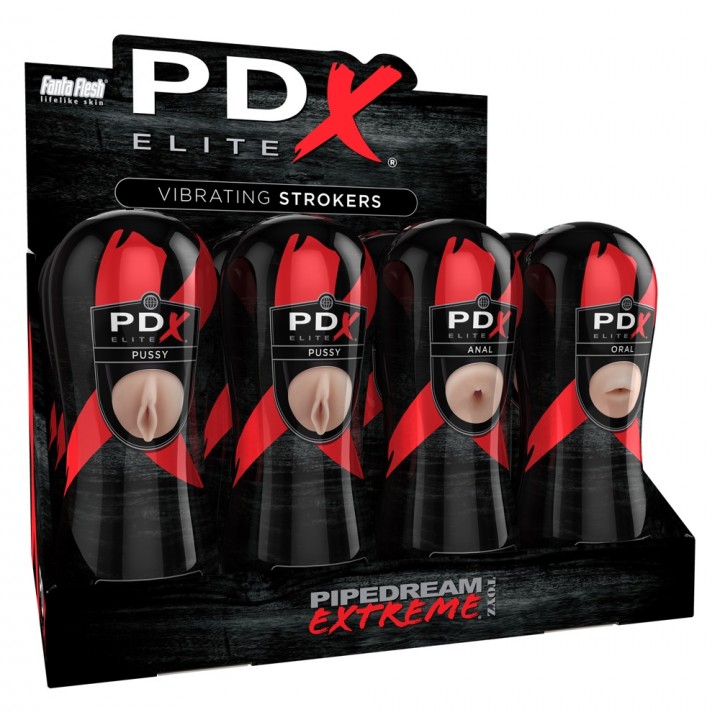 PEE Vibrating Stroker Display - PDX Elite