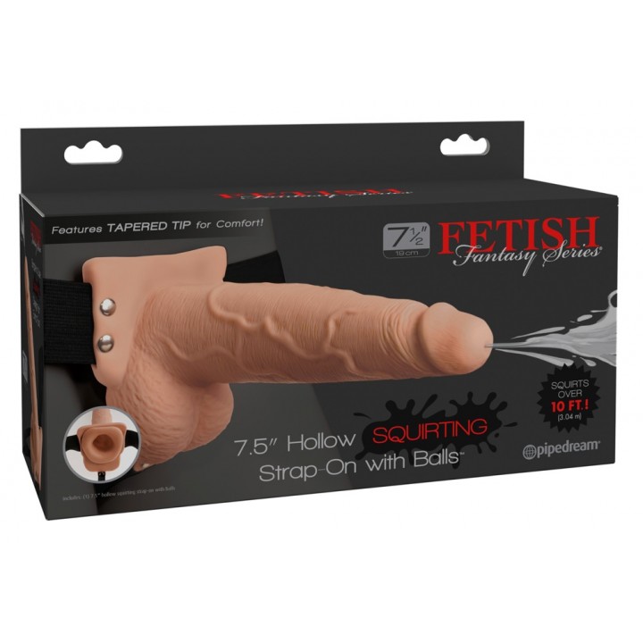 Fetish Fantasy Series Hollow Squirting Strap-On with Balls