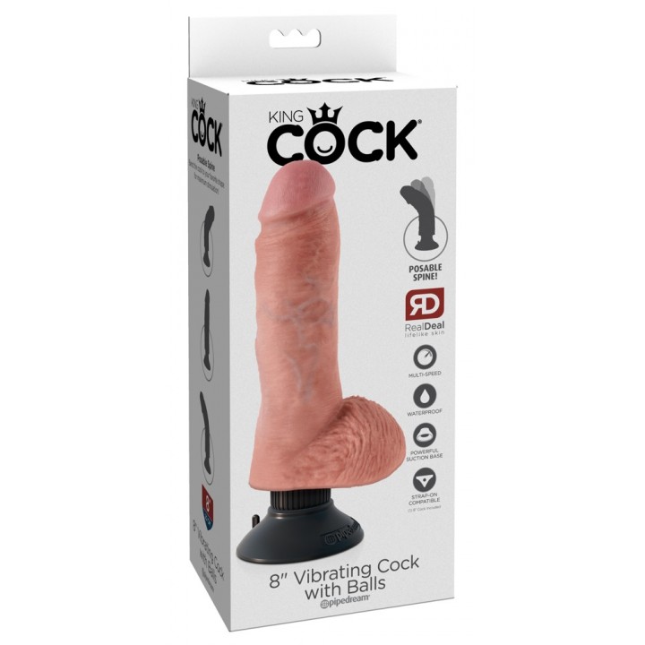 KC 8" Vibrating Cock with Ball - King Cock