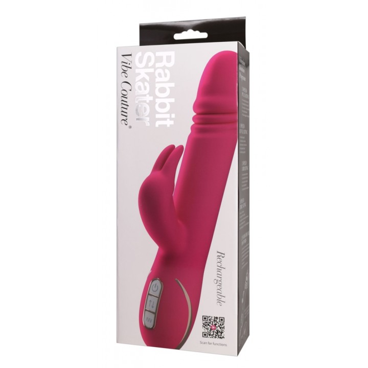 Vibrators ar klitora stimulatoru zaķis Skater rozā - Vibe Couture