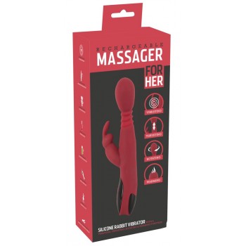 Vibrators ar klitora stimulatoru Silikona 26,5cm sarkans