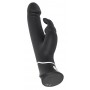 Vibrators ar klitora stimulatoru Jautrs zaķis melns - happyrabbit