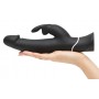 Vibrators ar klitora stimulatoru Jautrs zaķis melns - happyrabbit