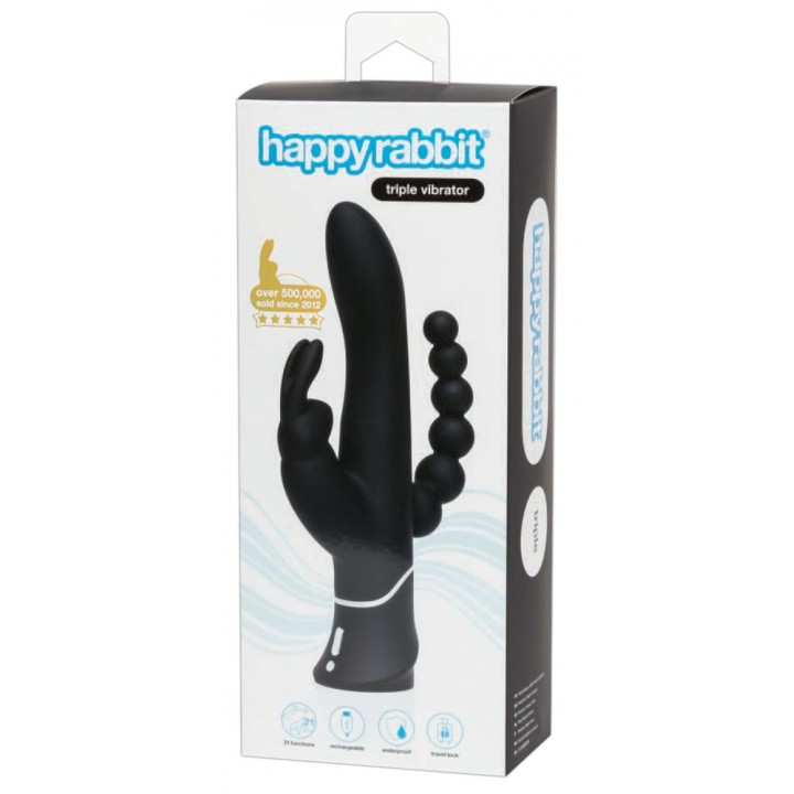 Vibrators ar klitoras stimulatoru Happy 24,2cm purpurs - happyrabbit