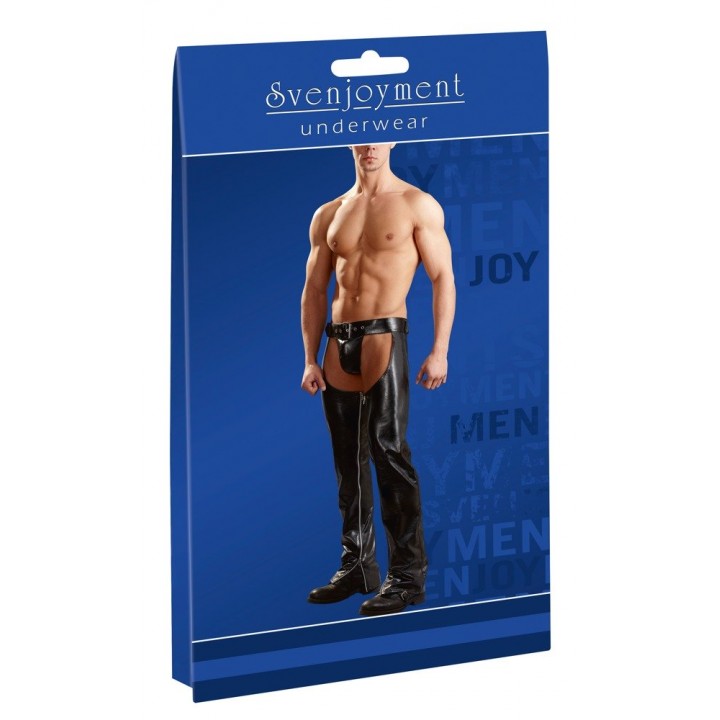 Erotiskā Seksīga Vīriešu Ādas Veļa Chaps & String Xl - Svenjoyment